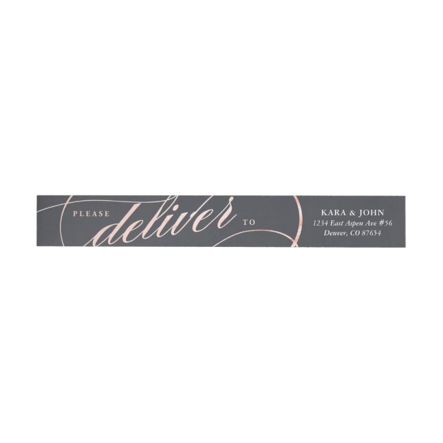 Simple Modern Rose Gold Script Address Labels (Individual)
