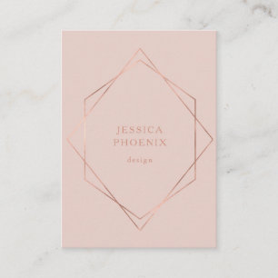 Simple, modern, Rosegold Geometrical, beige Business Card