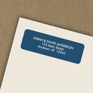 Simple Modern Royal Blue Return Address Label