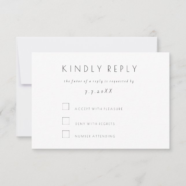 Simple Modern RSVP Wedding Response Cards (Front)