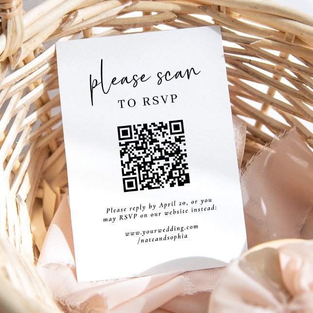 Simple Modern RSVP with QR Code Enclosure Card (Creator Uploaded)