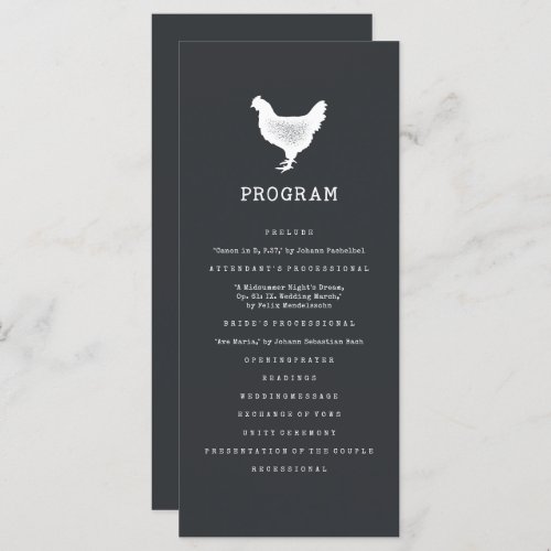 Simple Modern Rustic Country Farmhouse Wedding Program