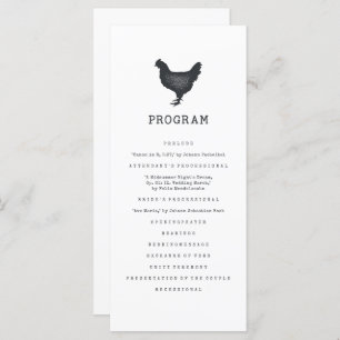 Simple Modern Rustic Country Farmhouse Wedding Program