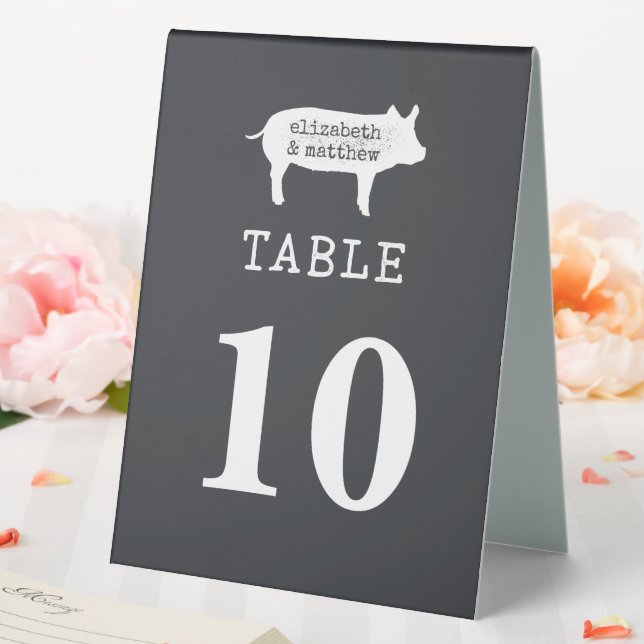 Simple Modern Rustic Country Farmhouse Wedding Table Tent (In SItu (Wedding))