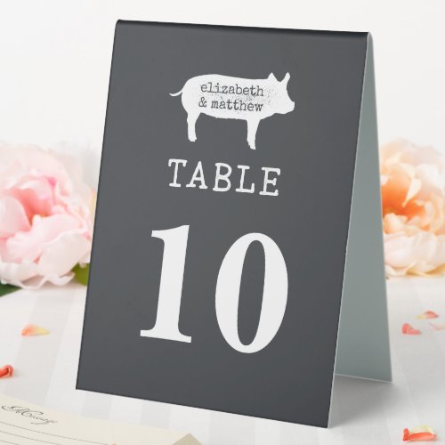 Simple Modern Rustic Country Farmhouse Wedding Table Tent Sign