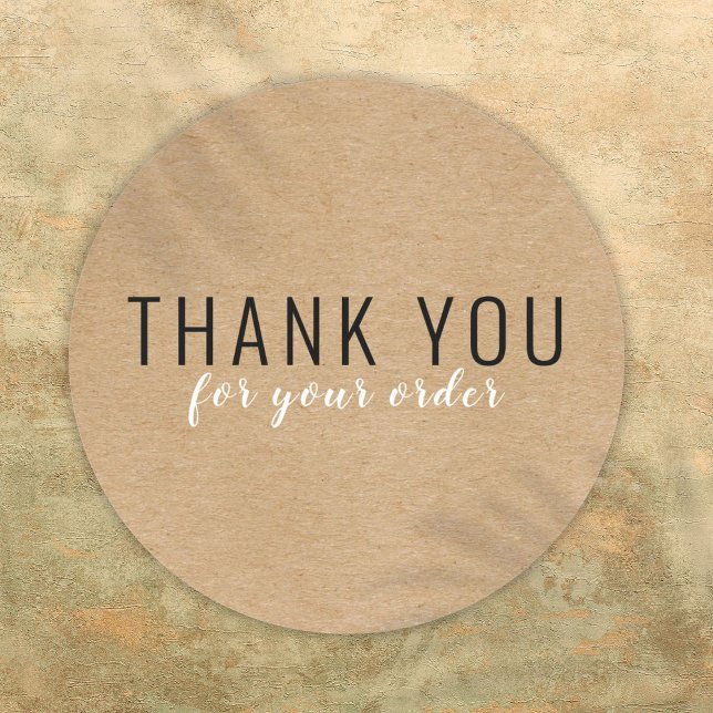 Simple Modern Rustic Customer Thank You Classic Round Sticker (Simple Modern Rustic Customer Thank You Classic Round Sticker)
