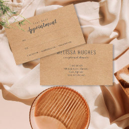 Simple Modern Rustic Kraft Appointment Card