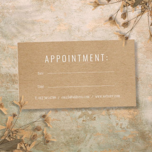 Simple Modern Rustic Kraft Appointment Card (Simple Modern Rustic Kraft Appointment Card)