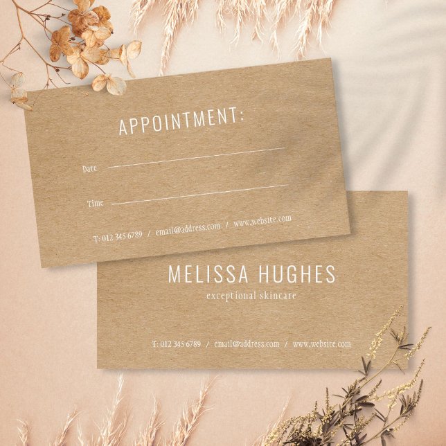 Simple  Modern Rustic Kraft Appointment Card (Simple Modern Rustic Kraft Appointment Card)