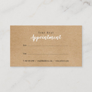 Simple Modern Rustic Kraft Appointment Card