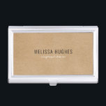 Simple Modern Rustic Kraft Business Card Case<br><div class="desc">Minimalist modern rustic kraft business card case. Perfect for a wide range of professions including; stylists,  beauticians,  hair and beauty consultants,  spas,  makeup artists,  nail salons to name a few! Designed by Thisisnotme©</div>