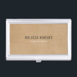 Simple Modern Rustic Kraft Business Card Case<br><div class="desc">Minimalist modern rustic kraft business card case. Perfect for a wide range of professions including; stylists,  beauticians,  hair and beauty consultants,  spas,  makeup artists,  nail salons to name a few! Designed by Thisisnotme©</div>