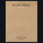 Simple Modern Rustic Kraft Letterhead<br><div class="desc">Simple,  modern rustic kraft letterhead. An elegant and stylish design projects a confident,  professional image. Designed by Thisisnotme©</div>
