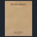 Simple Modern Rustic Kraft Letterhead<br><div class="desc">Simple,  modern rustic kraft letterhead. An elegant and stylish design projects a confident,  professional image. Designed by Thisisnotme©</div>