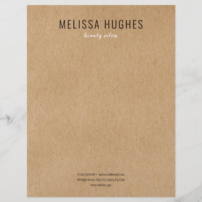 Simple Modern Rustic Kraft Letterhead (Front)