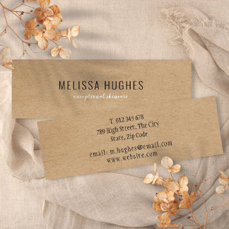 Simple Modern Rustic Kraft Mini Business Card