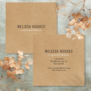 Simple Modern Rustic Kraft Square Business Card