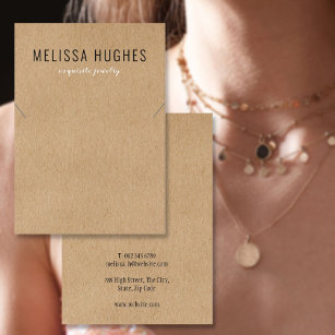 Simple Modern Rustic Necklace Jewelry Display Card