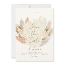 Simple Modern Rustic Pampas Grass Wedding