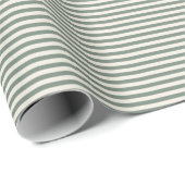 Simple Modern Rustic Sage Green Stripes  Wrapping Paper (Roll Corner)