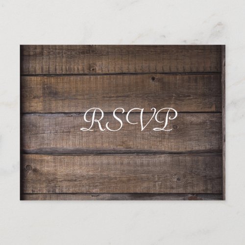 Simple Modern Rustic Wedding RSVP Postcard