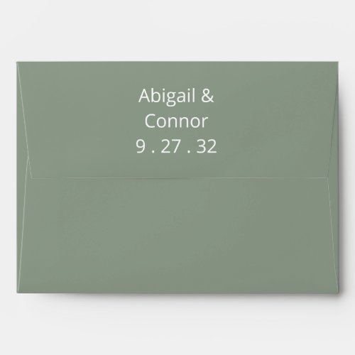 Simple Modern Sage Green Calligraphy Envelope