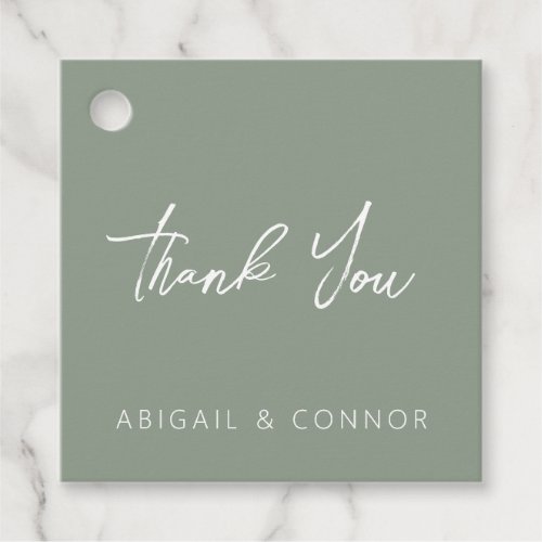 Simple Modern Sage Green Calligraphy Gift Tags