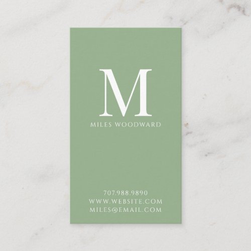 Simple Modern Sage Green Minimalist Business Card