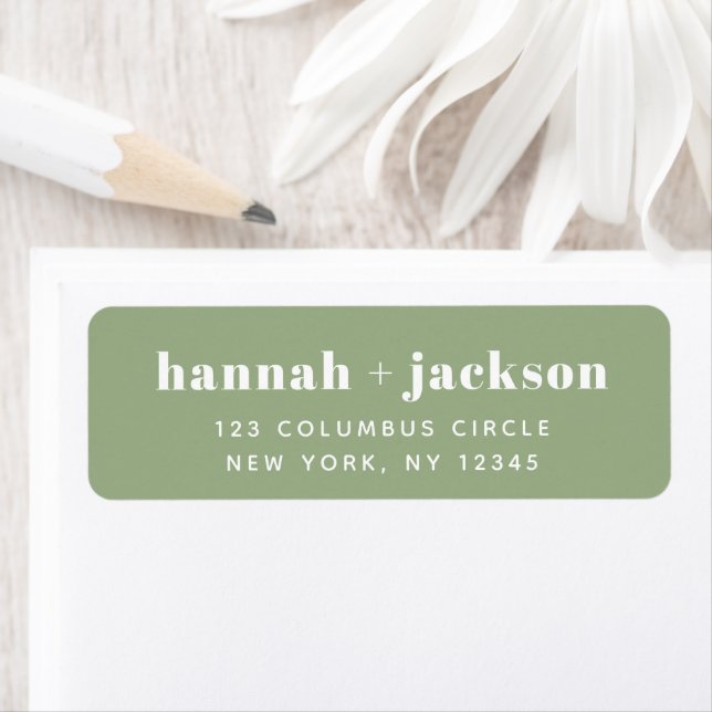 Simple Modern Sage Green Return Address Label (Insitu)