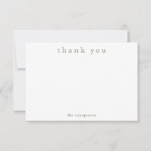 Simple Modern Sage Green Thank You Note Card