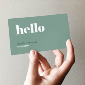 Simple Modern Sage green & White Background Business Card