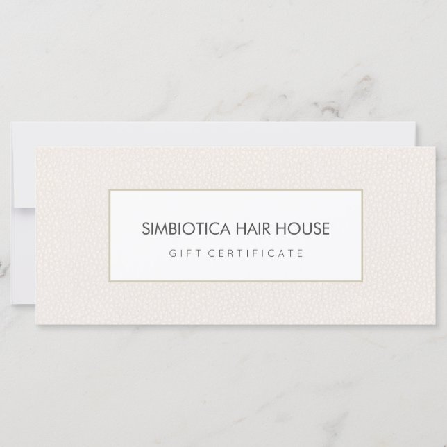 Simple Modern Salon Spa Pink Gift Certificate (Front)