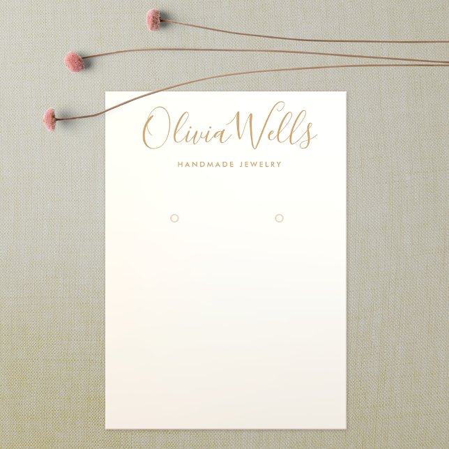 Simple Modern Satin Gold Earring Display Card (Creator Uploaded)