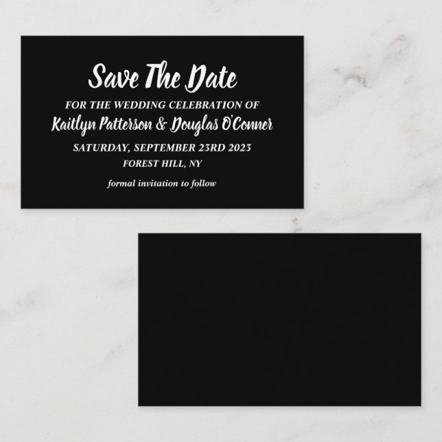 Simple & Modern, Save The Date Card (Front/Back)