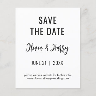 Simple Modern Save The Date Flyer Black White