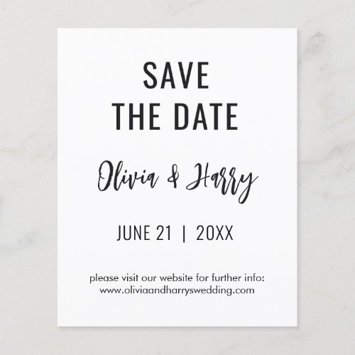 Simple Modern Save The Date Flyer  Black White
