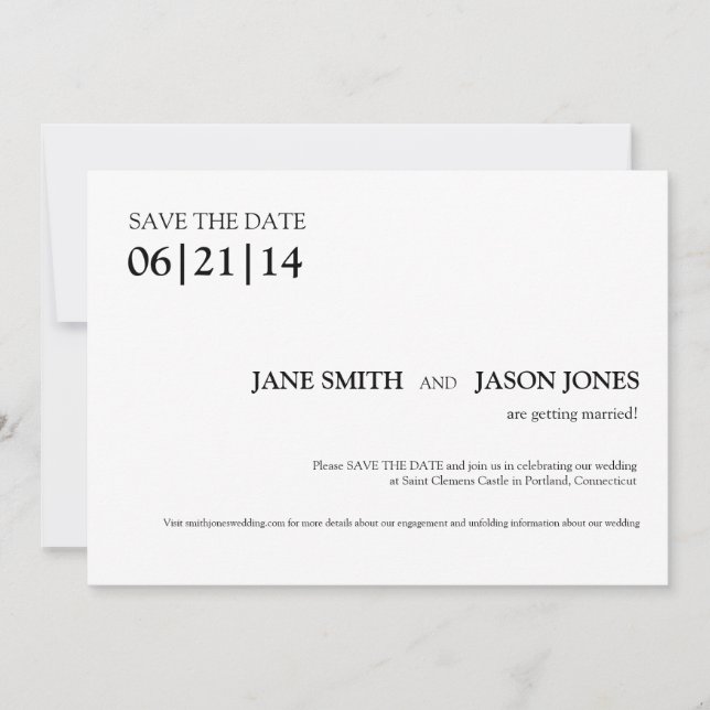 Simple & Modern Save the Date Invitation (Front)