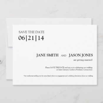 Simple & Modern Save The Date Invitation by l_aurigemma at Zazzle