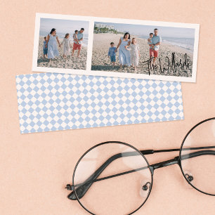 Simple Modern Script 2-Photo Frame Custom Bookmark