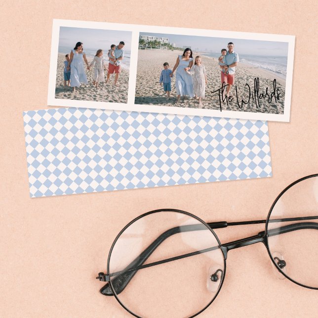 Simple Modern Script 2-Photo Frame Custom Bookmark (Creator Uploaded)