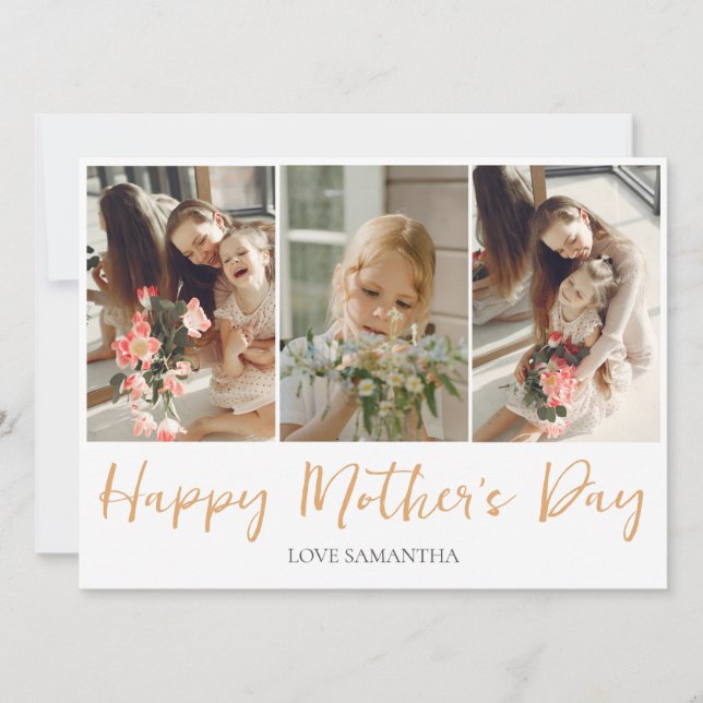 Simple Modern Script 3 Photo | Happy Mothers Day (Front)