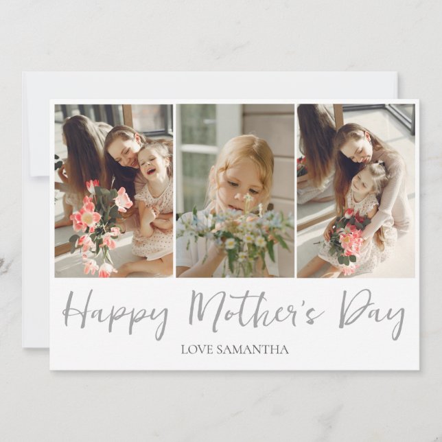 Simple Modern Script 3 Photo | Happy Mothers Day (Front)