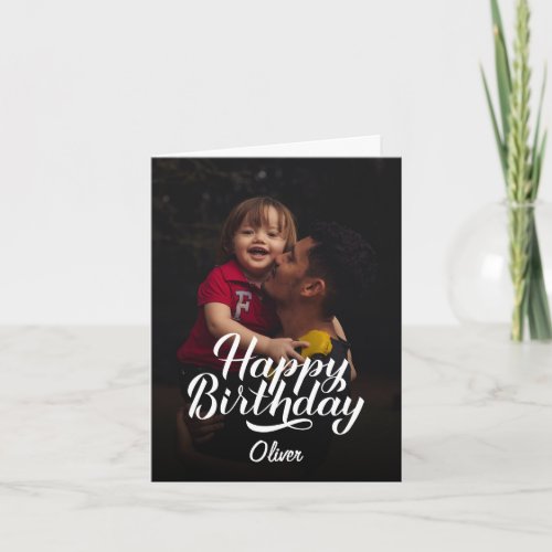 Simple Modern Script and Photo | Happy Birthday