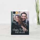 Simple Modern Script and Photo | Happy Birthday Card<br><div class="desc">This simple and stylish birthday card for an adult,  teenager,  or child features your personal photo,  with white modern handwritten script that says "Happy Birthday."</div>