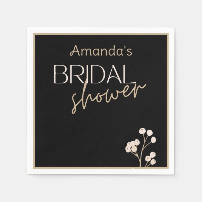 Simple Modern Script Bridal Shower  Napkins (Front)