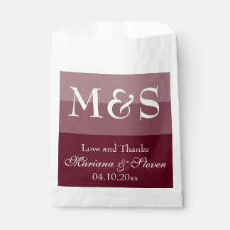 Simple Modern Script Burgundy Favor Bag