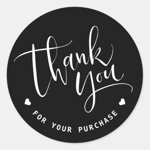 Simple Modern script business thank you Classic Round Sticker