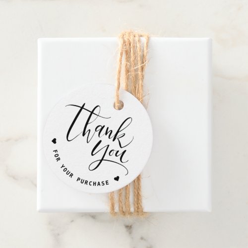 Simple Modern script business thank you Favor Tags