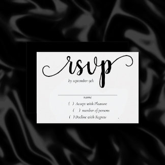 Simple Modern Script | Classic Black Any Event RSVP Card