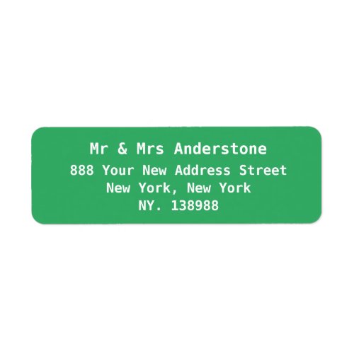 Simple modern script cool green return address label